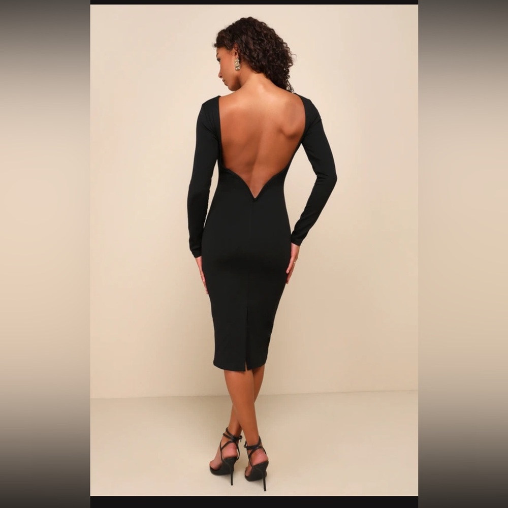 LULUS BLACK MIDI DRESS